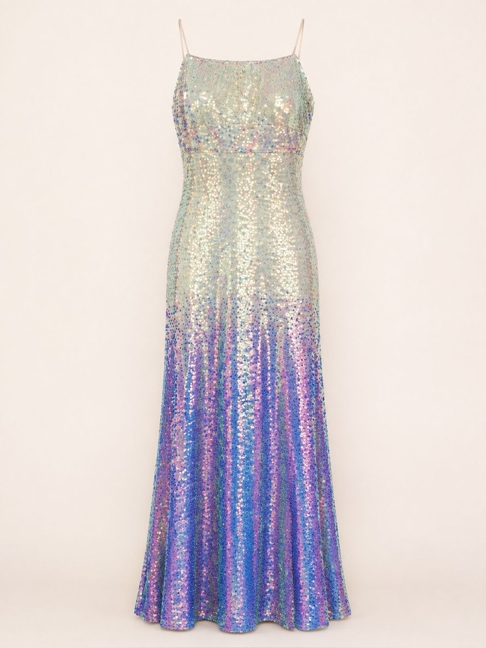 Honey & Rosie Pastel Ombré Sequin Maxi Dress Size 14